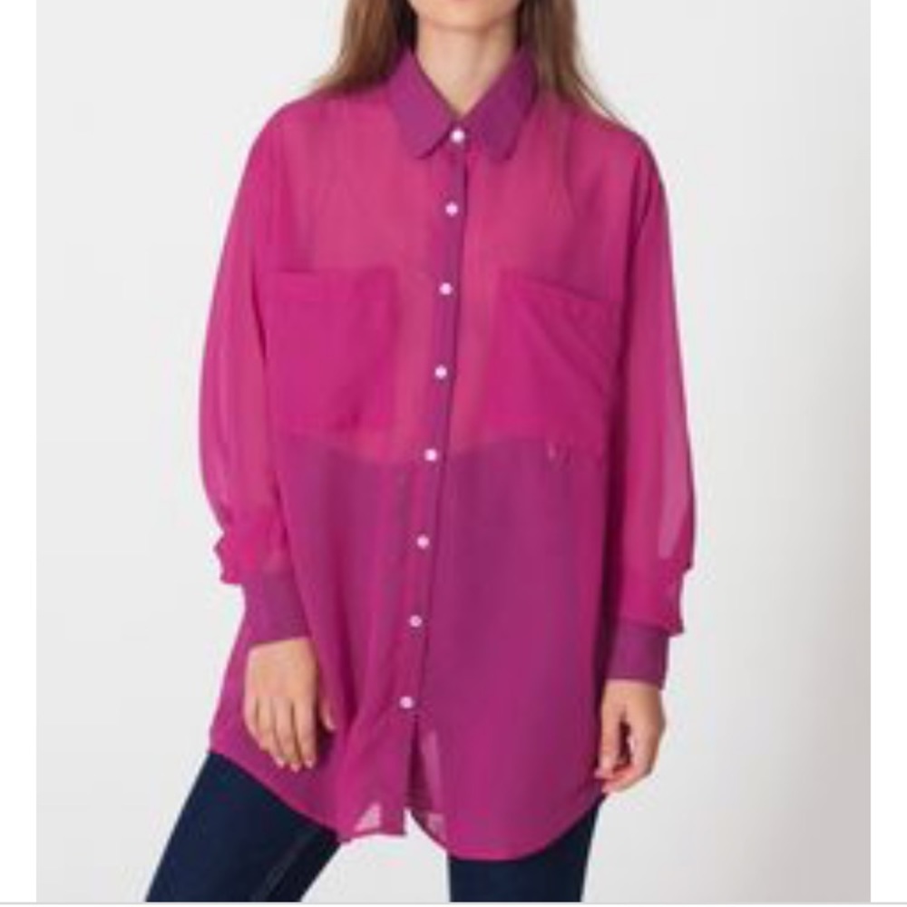 American Apparel Unisex Chiffon Blouse